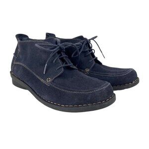 Clarks 7 M Women Black Suede Chukka Boots Booties Preppy Dark Academia Classic